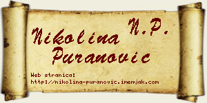 Nikolina Puranović vizit kartica